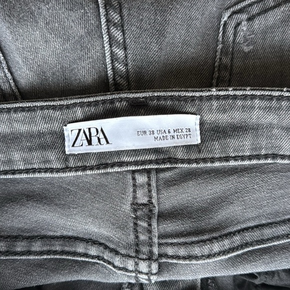 Zara Black Washed Jeans Distressed Size 6 - Picture 6 of 10